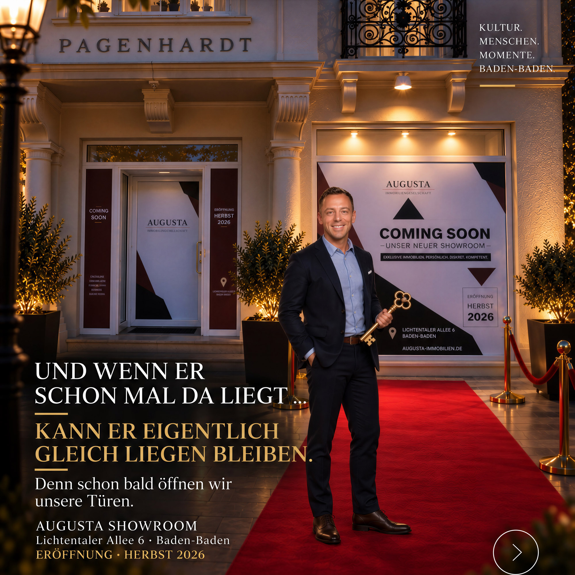 Visualisierung des AUGUSTA Showrooms im Haus Pagenhardt in Baden-Baden